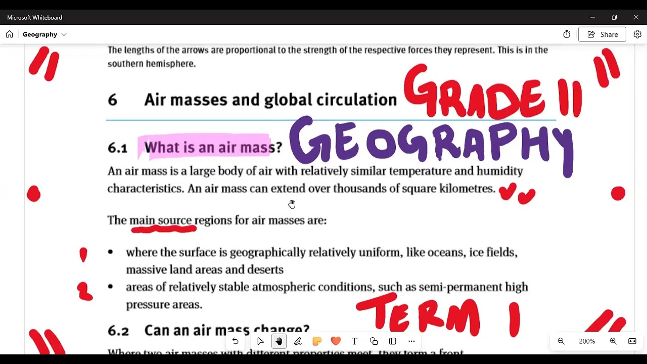 Geography Grade 11 Air masses and global circulation Term 1