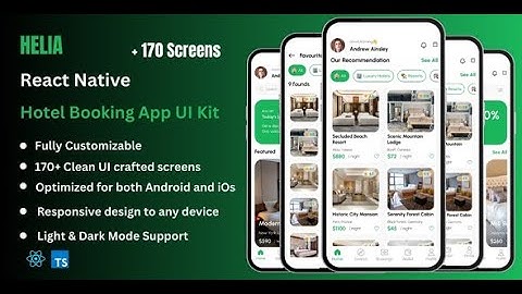 Helia Pro - Hotel Booking React Native Expo Ui Kit