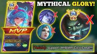 SUPPORT EMBLEM IS REAL! | CICI VS. TERIZLA (MYTHICAL GLORY)  -MLBB🔥 #cicimlbb #cici #ciciplays