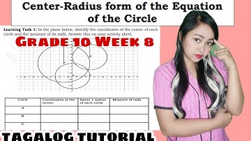 GRADE 10 FIND THE COORDINATES OF THE CENTER|NAME THE RADIUS Learning Task 1 Week 8 |Tagalog Tutorial