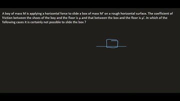 A boy of mass M is applying a horizontal force to slide a box of mass M