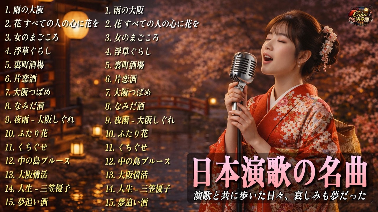 日本演歌 の名曲 メドレー💽🎬 演歌と共に歩いた日々、哀しみも夢だった