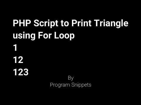 PHP Script to print triangle using For Loop - YouTube