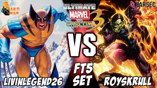 UMVC3 Parsec FT5 Set - livinlegend26 (Wolverine/Akuma/Doctor Doom) VS ROYSKRULL