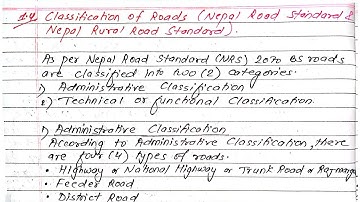 Unit:1 | Introduction to Transportation Eng | Classification of Road as per NRS 2070 | Prashant YT |