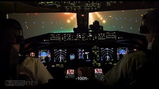 Boeing 777F - Low Visibility Night Landing in Leipzig