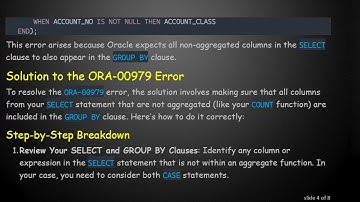 Resolving ORA-00979: Group By Expression Error in Oracle SQL