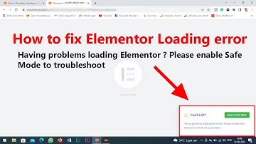 How to fix Elementor Loading errortor error | Please enable Safe Mode to troubleshoot || Hindi