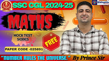 SSC CGL MATHS PAPER 025891 | SSC CGL MOCK TEST SOLUTION | SSC CGL MATHS CLASSES BY PRINCE SIR #ssc
