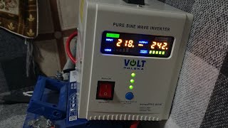 Безперебійник для котла. Volt Polska sinus pro 800e, Перше підключення і тест.