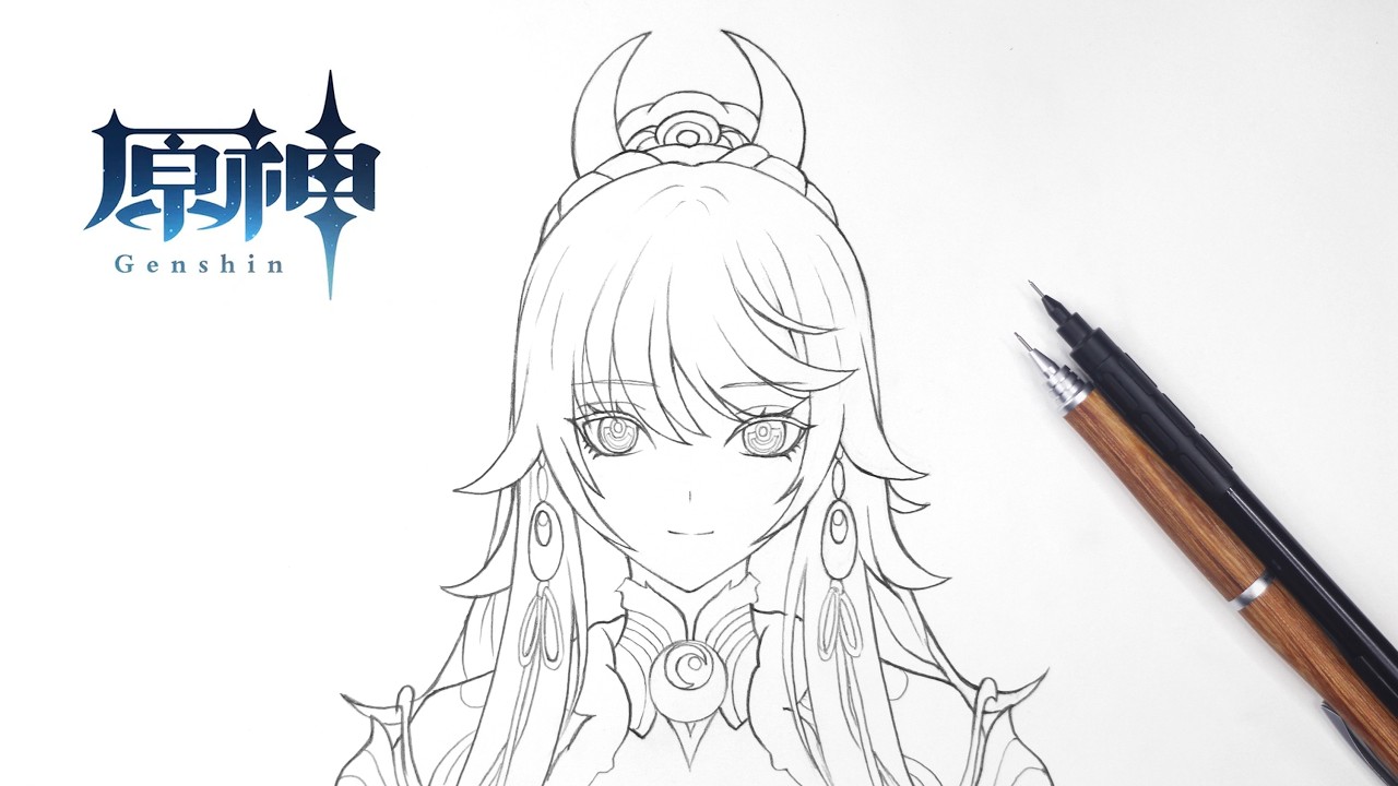 How to draw Zibai | Genshin Impact | Zibai | drawing tutorial | げんしん | しはく | 원신 | 자백 | 原神 | 茲白