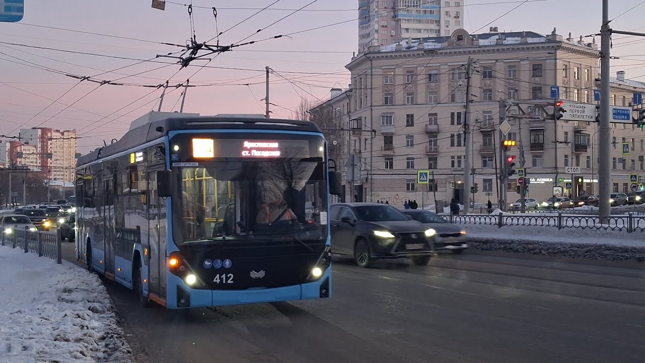 Поездка на троллейбусе БКМ 32100D 