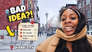 I Tried a Scavenger Hunt Alone in Freezing Quebec City ❄️