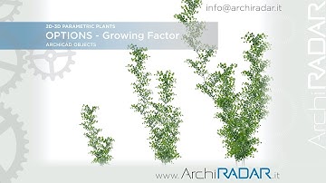 2D 3D Parametric Plants - Option  Growing Factor Creepers - ARCHICAD Objects