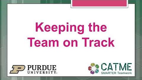 Keeping the Team on Track - The CATME Teamwork Dimensions