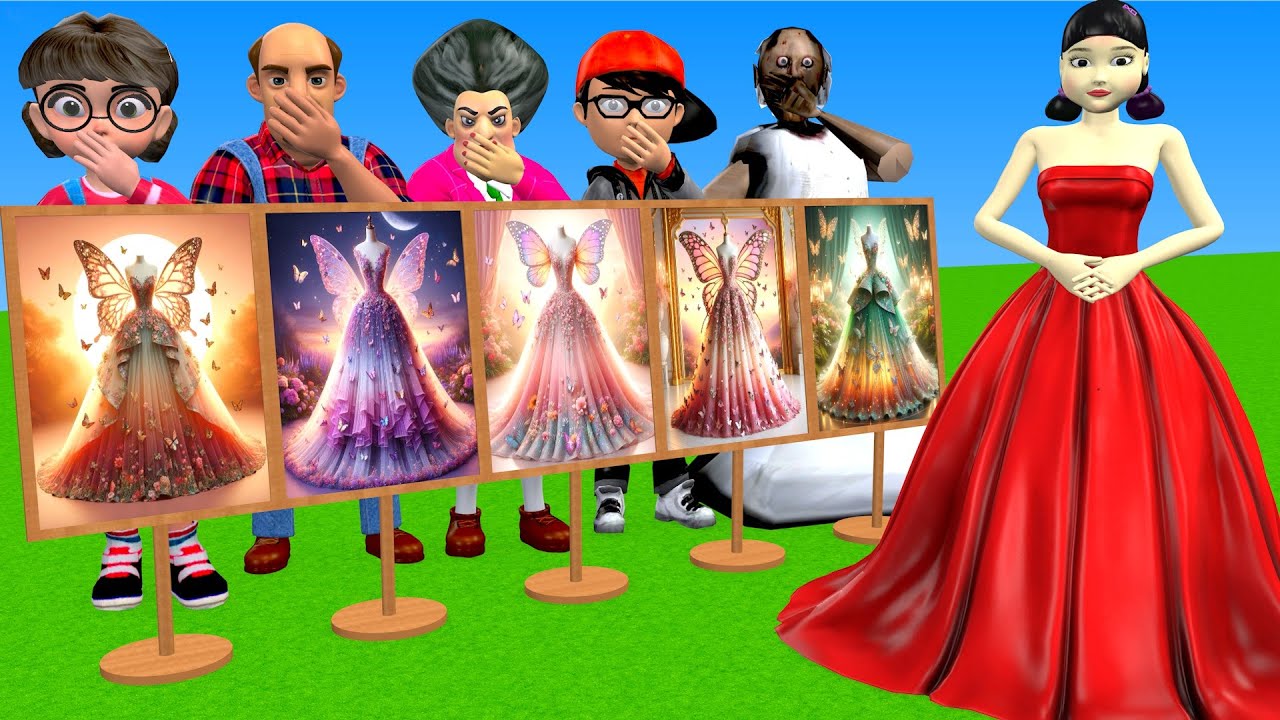 Scary Teacher 3D vs Squid Game Choose Beautiful Princess Dress vs Dressing Room 5 Times Challenger
