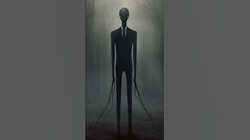 Slender Man - a mysterious creature with an eyeless face, amidst the deep forest