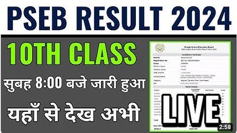 pseb 10th result 2024 kaise dekhe pseb board 10th class result 2024 kaise check kare punjab result
