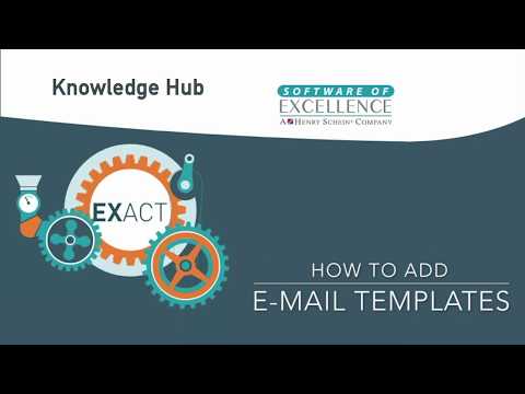 How to Add E-mail Templates in EXACT