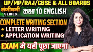 Class 10th English Writing Section One Shot Revision  Letter Writing  Application Writing