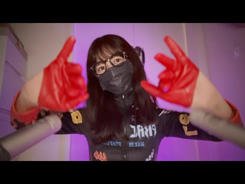 [ASMR] レーサー女子が君を洗う / 囁き、革手袋、ゴム手袋、泡 / Whispering, Leather gloves, rubber gloves, foam