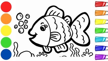 How To Draw A Rainbow Fish 🐠🌈 | Fish Drawing Easy | Step by Step Art Tutorial | Acrylic Painting