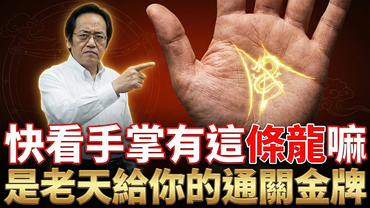 倪海廈揭秘：快看手上有無這條「龍」！頂級陰德紋，那是老天給你的通關金牌！#倪海廈#手相揭秘#陰德紋#救命金牌#中醫物理學