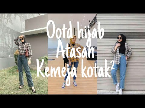 ✨Ootd hijab kemeja kotak-kotak ||kekinian.