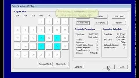 All-Pro League Scheduler Video Demo