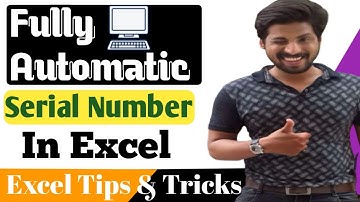 Generate Fully Automatic Serial Number in Excel || Excel Tips & Tricks || Excel Tricks & Hacks