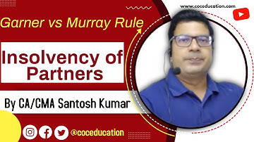 Garner vs Murray Rule | Insolvency of Partners | by CA/CMA Santosh Kumar
