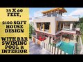 35X60 Feet | 2100 SQFT House Design with Swimming Pool | House Interior Idea | ID-034