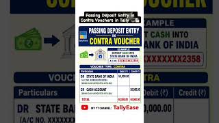 Passing Deposit Entry in Contra Voucher in TallyPrime ❤️✨🖥️📄 || #tallyprime #trendingshorts