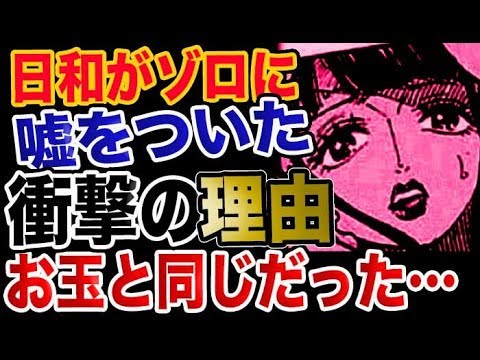 ワンピース 予想考察 日和がゾロに嘘をついた衝撃の理由はお玉と同じだった Youtube