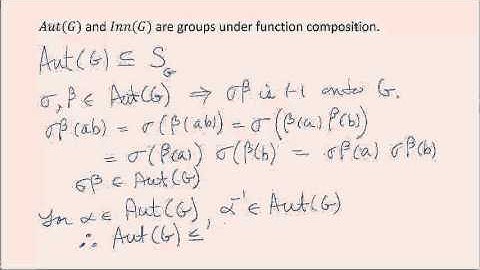 Video 10 Automorphisms and Inner Automorphisms
