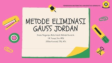 METODE ELIMINASI GAUSS JORDAN MENGGUNAKAN VISUAL BASIC EXCEL