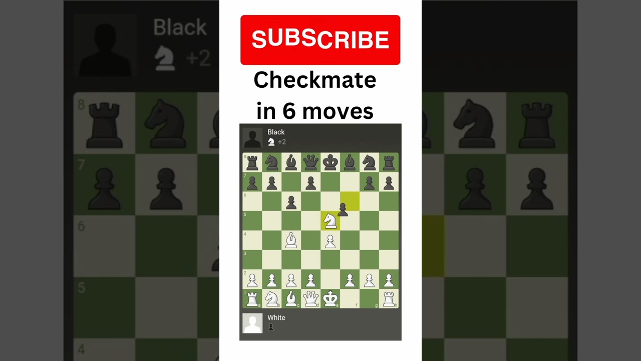 #Checkmate in just 6 moves. #youtubeshorts #shorts #subscribe #viral #video