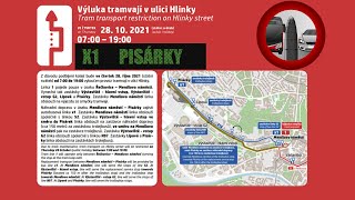 Linka x1 🚌 Mendlovo náměstí - Pisárky 28.10.2021