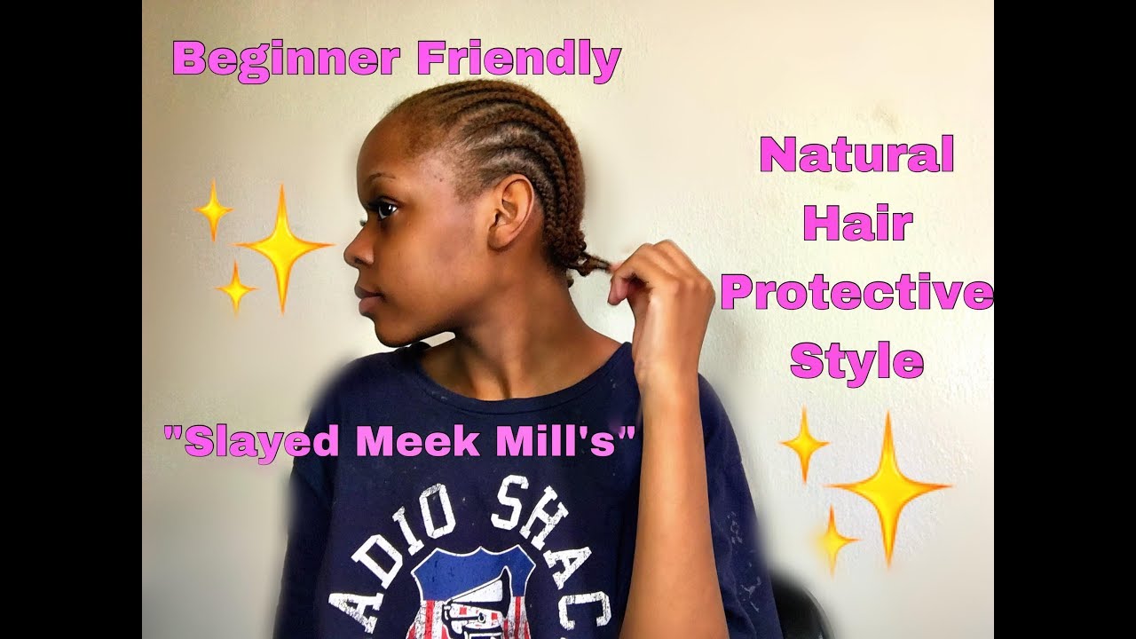 Natural Hair Protective Style, Meek Mill Braids