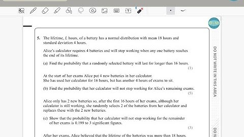 A-Level maths June 2018 Question 5 Stats Paper Edexcel