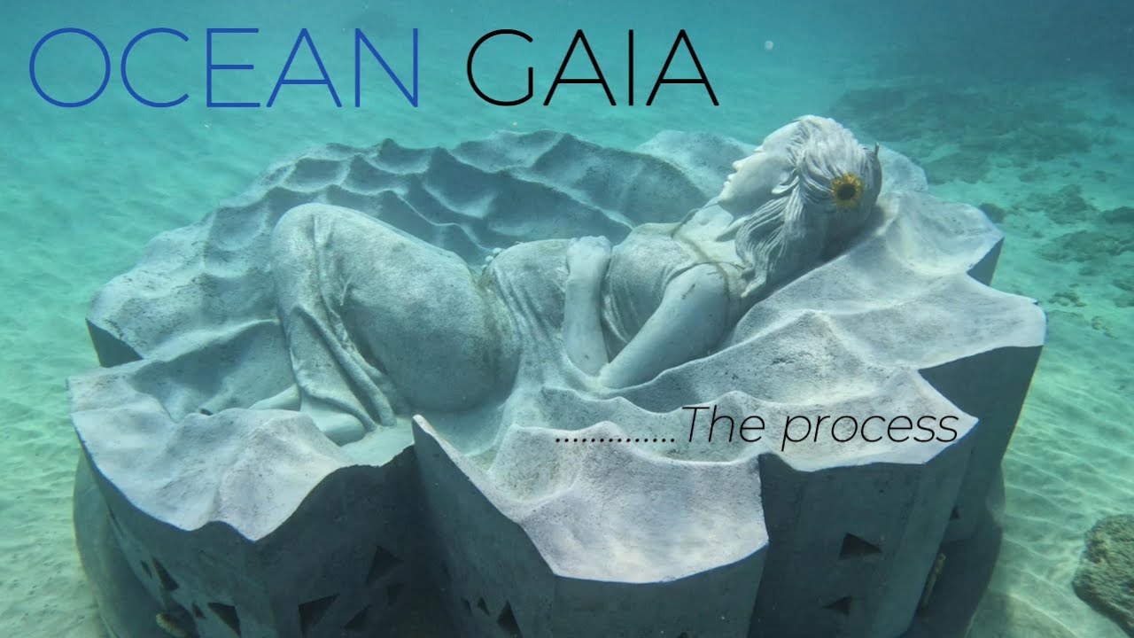 海、島の3d アート作品。 鹿児島県徳之島町・海中アートプロジェクト『Ocean Gaia - the process