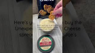 Trader Joe’s Unexpected Cheddar Cheese Spread with pretzels to dip - enough said 😜 #traderjoes