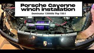 Winch 13000lb installation on Porsche Cayenne 957 overland project with custom built base.