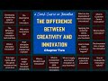 The difference between creativity and innovation | Innovation Crash Course part 2