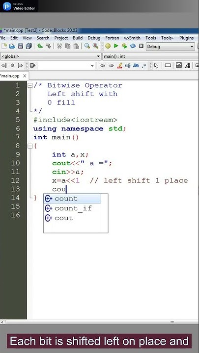 #shorts, C++ Program Bitwise Operator with Left shift - YouTube