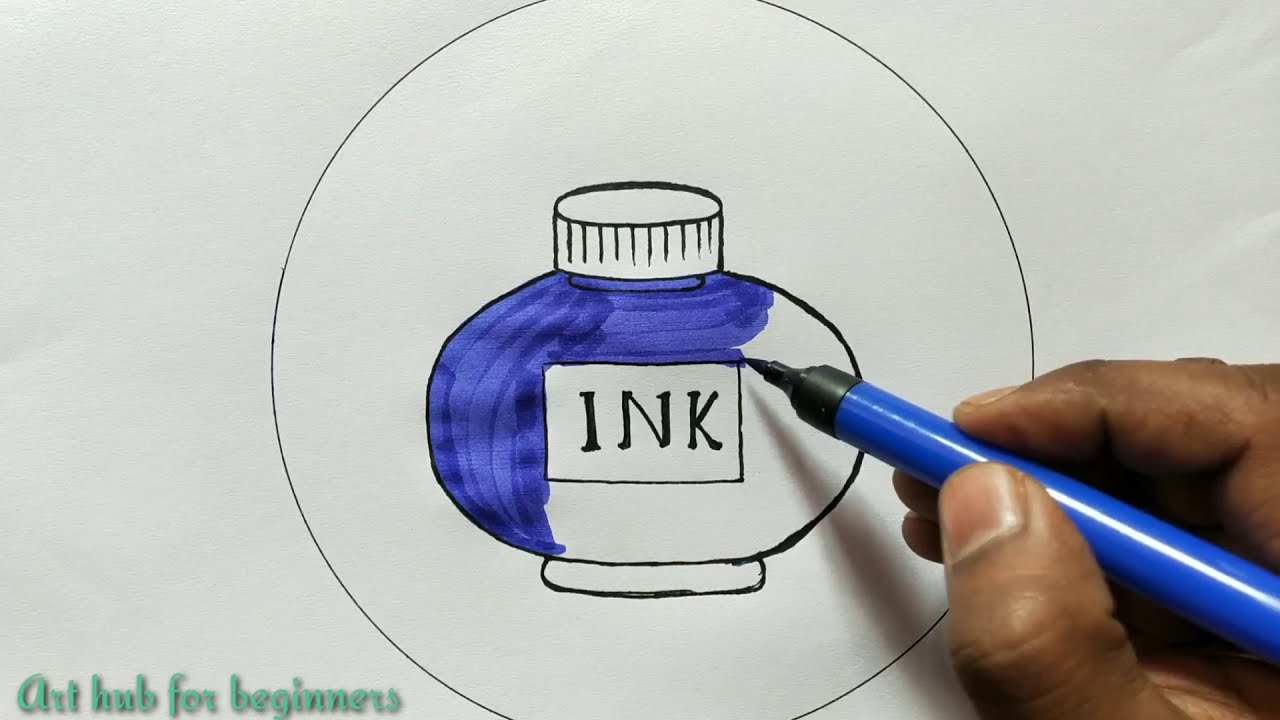 Ink pot vector icon on white background  CanStock