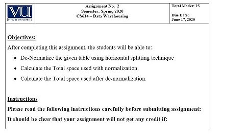 CS614 | CS614 Assignment 2 solution 2020| CS614 Assignment 2 solution|
