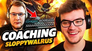 COACHING Bomba Guy SloppyWalrus - How To Play Lane With a WEAK Early Game CHAMPION!