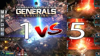 Command and Conquer Generals Evolution - DEFCON 6 (1v5) Gameplay