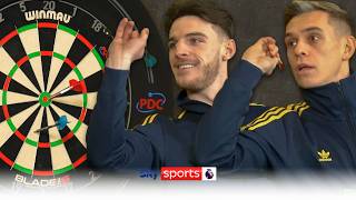 'No chance!' | Leandro Trossard calls for VAR in darts challenge against Declan Rice